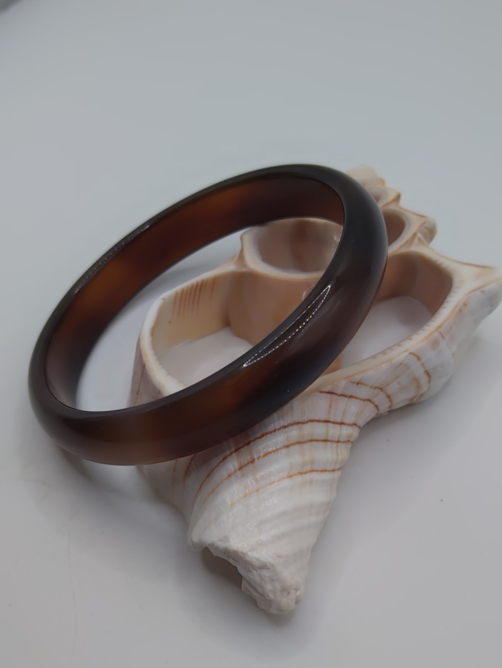 Agate Bangle Mixed Browns Sz 6.75